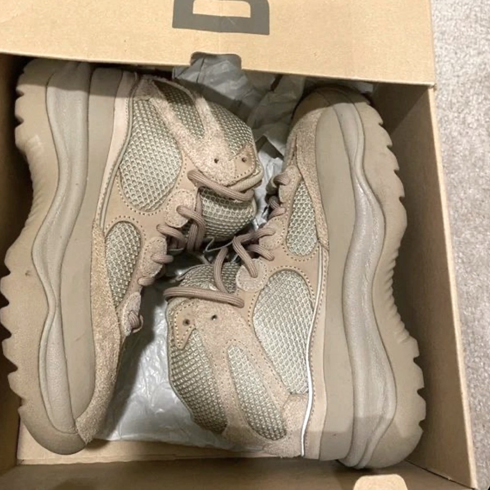 Beige High-Top Sneakers